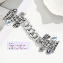 1pc Gold Metal Double Chain Adjustable Watch Band Strap Suitable For Ultra2 1 SE S9 8 7 6 5 4 3 2 Watches, 38mm/40mm/41mm/42mm/44mm/45mm/49mm (Watch Not Included) - Silver - View 2