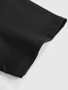 Y2K Millennial Style Urban Star No. 23 Flare Pants Set American Retro Streetwear Short-Sleeve Two-Piece Set.Graphic T Shirt.Mens Clothes.Men 2 Piece Set.ROMWE.Men 2 Piece Set.Pantalones De Hombre.Graphic Tees Men.Manfinity Men - Black - View 3