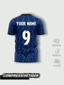 Áo đấu sân khách World Cup 2026 tùy chỉnh - Áo bóng đá Lightning màu xanh hải quân tùy chỉnh, chất liệu thoáng khí, tên và số tùy chỉnh. - Xanh đậm - Xem 2