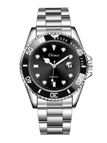 1 件绿水鬼设计男士石英腕表，时尚钢带 - 銀色 - 查看 5