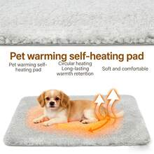 1pc Thick Aluminum Foil Insulation Pet Mat, Soft Warm Aluminum Foil Dog Bed Mat, Outer Plush Warm Layer, Inner Aluminum Foil Paper Insulation, Washable Non-Slip Insulated Cat/Dog Pad - Grey - View 3
