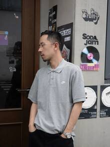 Nike Club Men's Short-Sleeve Polo Shirt With Printed Logo, Grey - Grey - View 9