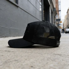 可调节男女通用棒球帽 - 酷炫嘻哈卡车帽，遮阳敞顶帽，街头户外帽，都市时尚帽 - 黑色 - 查看 3