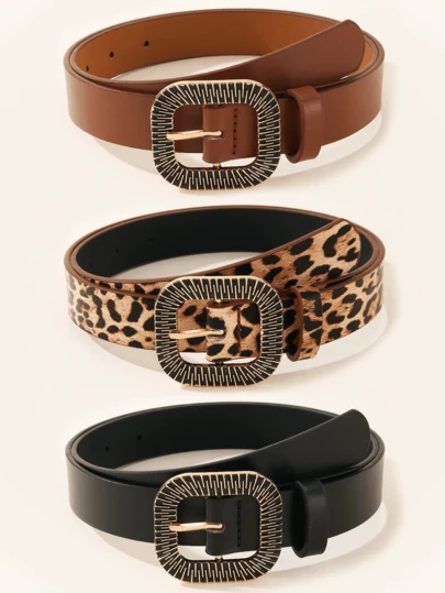 Belt buckles Bộ 3 thắt lưng Crazy Horse khóa vàng mài cổ điển, phù hợp với váy, áo thun, quần thường ngày, thắt lưng eo thời trang và sang trọng dành cho nữ.