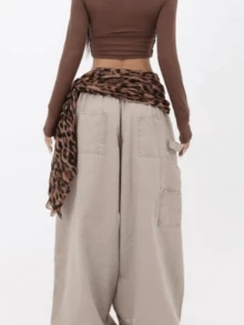 Leopard Print Waist Belt, Jazz Dance Hip Scarf, Versatile Vintage Accessory For Dancing - Multicolor - View 2