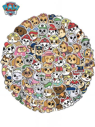 Paw Patrol 100 miếng dán sáng tạo dành cho Đội tuần tra chó (100 miếng/gói), nhãn dán trang trí thủ công dùng cho sổ tay, cốc, vali, ốp điện thoại, nhãn dán sáng tạo hàng ngày, Xiaoli, Ryder, Mao Mao, Grey Grey, Archie, đồ trang sức gốm mềm tự làm là món quà tuyệt vời dành cho bạn bè, tiệc sinh nhật, lễ hội và năm mới.