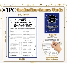 30/10 lá bài "Ai hiểu người tốt nghiệp nhất?" - Trò chơi tiệc tốt nghiệp năm 2026, in hai mặt, thích hợp làm quà tặng và vật dụng cho tiệc tốt nghiệp trung học và đại học. - Xem 6