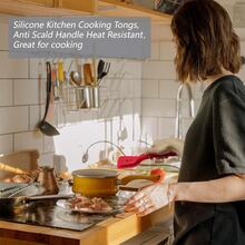 2-In-1 Silicone Cooking Pliers Cooking Shovel - Heat-Resistant Food Flipper And Pliers For Flipping Fish, Steak, And Pancakes - Scratch Free - A - View 9