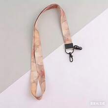 Artistic Style Phone Lanyard, Campus Card/Work ID Holder, Starry Night Koi Fish & Landscape Pattern, Detachable Halter - Rectangle - View 9