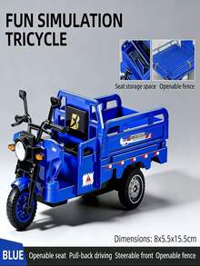 3-Door Openable Realistic Toy Tricycle Model, Tricycle Model, Toy Car, Suitable For Indoor Decor, Desktop Decoration, Model Toy, Collectible Toy Car, Creative Tricycle Toy Collection, Holiday Gift, Christmas, Halloween, Birthday, Thanksgiving And Easter Gift - Multicolor - View 9