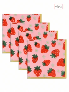 20 chiếc khăn ăn trang trí chủ đề tiệc sinh nhật trái cây dâu tây, khăn giấy dùng một lần in cho lễ kỷ niệm, tự làm, xuyên biên giới, giáng sinh - Nhiều màu - Xem 8