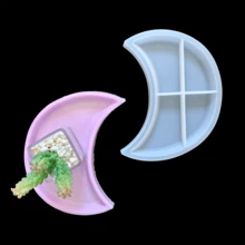 1 pieza Molde de silicona con forma de luna, molde para colada de resina epoxi, herramienta de manualidades DIY - Blanco - Ver 7