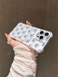 卡通爱心图案透明卡槽软TPU手机壳，带腕带，精准开孔，防摔耐磨，简约设计，印花保护套，适用于 17/17 Pro/17 Pro Max、16 XR/7/8、15 Pro Max、12 Pro Max、13 Pro Max、14 Pro Max、13、14、11、12、P14、P11、P12、XS、XR、7/8、P、7/8 GES2 - 無色 - 查看 6