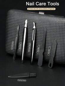 Manicure & Nail Repair Tools With Travel CaseBlack Stainless Steel Nail Clipper Pedicure Set, Professional Foot Care Kit - Multicolor - View 6