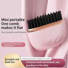 Escova Alisadora Elétrica Sem Fio Multifuncional Miniatura, Ferro Alisador, Ferramenta de Styling Resistente ao Calor, Portátil e Compacta, 3 Configurações de Temperatura Ajustáveis, Carregamento Tipo-C, Design Sem Fio, Fácil de Usar, Presente Perfeito para o Dia dos Namorados ou Presente de Feriado para Mulheres, Pronta para Uso em 5 Minutos - Multicolorido - Visão 6