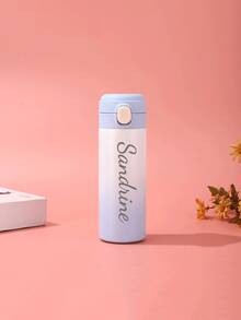 Customized Text 304 Stainless Steel Ombre Pea-Shaped Vacuum Insulated Bounce Water Bottle, Portable Thermal Cup, For Students, Outdoor Use, For Family - Multicolor - View 5