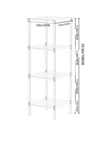 4/5/6 étagères en acrylique transparent, étagère de rangement indépendante verticale, convient pour le salon, la chambre, la salle de bain, les petits espaces - Multicolore - Voir 11
