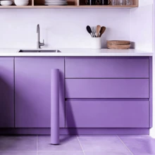 1 rolo de papel de parede autoadesivo roxo, à prova d'água, removível, adequado para bancadas de cozinha, armários, paredes, decoração de casa, quartos, banheiros, reforma residencial, renovação de móveis, decoração faça você mesmo, revestimento de parede durável, fácil instalação, melhoria da casa - F-roxo - Ver 2