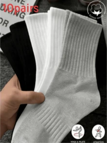 1/5 双装 女士粉色蝴蝶结白色中筒袜，休闲运动袜 - 简约、舒适、甜美柔软 - 适合日常穿着、运动、派对 - 彩色 - 查看 28