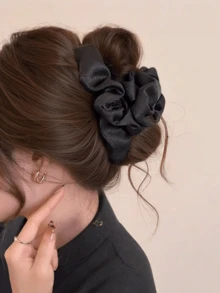 1 pieza Pinza de pelo de satén, Elegante clip de volumen para el cabello, Accesorio de cabello precioso Pinzas para el cabello de playa de verano - Multicolor - Ver 4