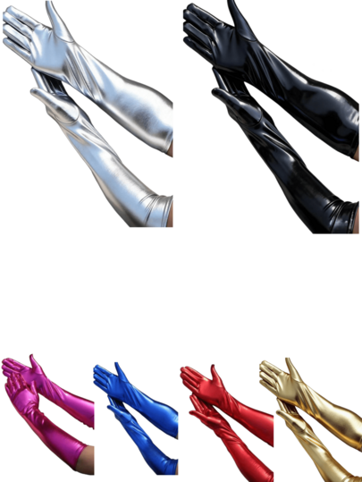 1 Pair Women's Sexy Patent Leather Long Gloves, Black Tight Gloves, Suitable For Halloween Costumes, Pole Dance Performance Summer