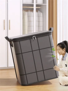 1个可折叠衣柜收纳袋，大容量收纳盒，家用双拉链搬家袋带提手，适用于存放衣物和被褥，居家宿舍必备收纳袋 - 彩色 - 查看 7