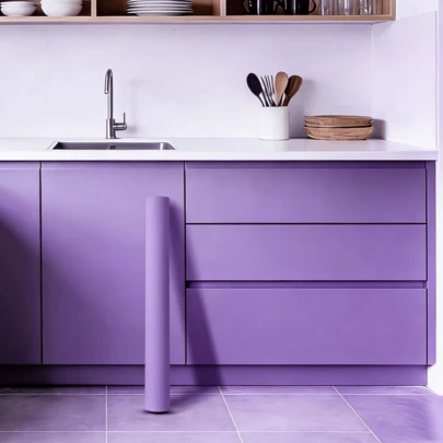 1 Roll Purple Self-Adhesive Wallpaper, Waterproof, Removable, Suitable For Kitchen Countertops, Cabinets, Walls, Home Decor, Rooms, Bathrooms, Home Renovation, Furniture Makeover, DIY Decoration, Wall Covering, Easy Installation, Home Upgrade