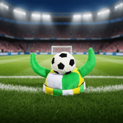 1pc World Cup Football Hat, Carnival Celebration, Cheering Prop, Football Party Hat, Football Match Hat, Cheering Hat, Photo Prop Bull Horn Hat, Festival Celebration Party Football Hat