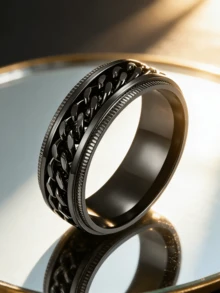 8mm Stainless Steel Rotatable Fidget Ring, Unisex Anxiety Relief Spinner Ring, Jewelry Wholesale - Rotating Ring - View 21