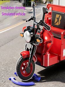 3-Door Openable Realistic Toy Tricycle Model, Tricycle Model, Toy Car, Suitable For Indoor Decor, Desktop Decoration, Model Toy, Collectible Toy Car, Creative Tricycle Toy Collection, Holiday Gift, Christmas, Halloween, Birthday, Thanksgiving And Easter Gift - Multicolor - View 3