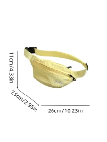 1 chiếc túi đeo ngực/đeo hông bằng nylon in chữ, kiểu dáng thường ngày, có khóa kéo, phù hợp sử dụng mọi mùa. - A - Xem 4