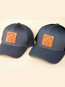 2 buah Topi Baseball Jala Personalisasi Ayah-Anak, Hadiah untuk Ayah dan Anak, Topi Jala Bernapas yang Melindungi dari Sinar Matahari - Hitam - View 3