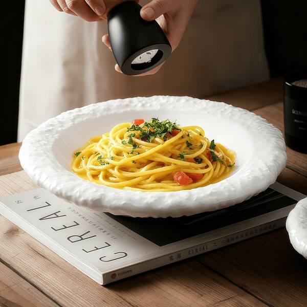 Double-Layered Insulated Ceramic Bowl With Rock Texture - Creative Premium Bowl Suitable For Home, Hotel, Cold Dishes, Noodles, Soups And Salads