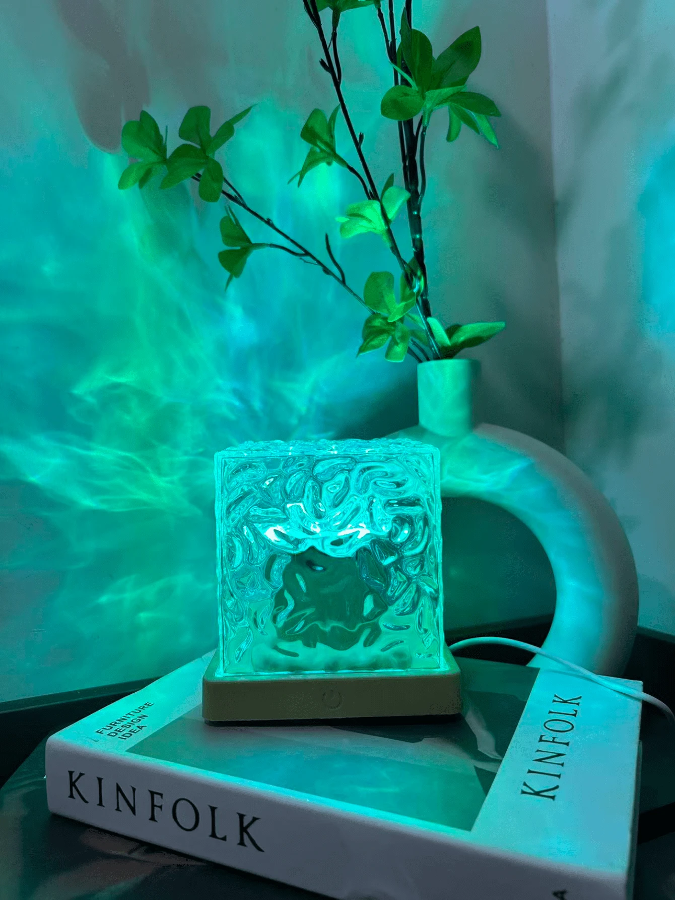 1pc Art Wave Aurora Atmosphere Light, 16 Color Changing, Touch & Remote Control, Create Romantic & Comfortable Ambiance, USB Powered, Suitable For Bedroom Night Light Projection, Indoor Ceiling Decor, Party & Camping Atmosphere Projector - Multicolor - View 1