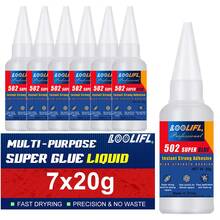 LOOLIFL 502 强力胶水 1-7 支装 20 克 速干高强度胶水，透明速干胶，适用于塑料、金属、橡胶、陶瓷、木材、DIY、维修，高性价比套装 - 20g dw502膠水 - 查看 2