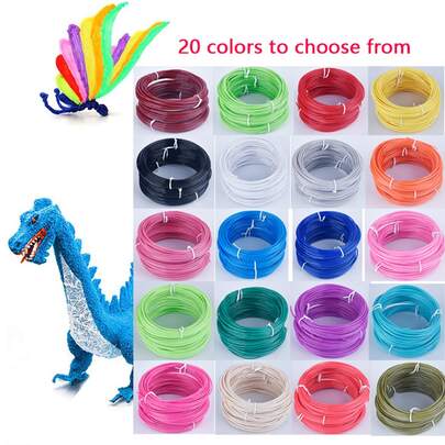 Consumíveis para caneta de impressão 3D, diversas cores vibrantes, filamento PLA para impressão 3D, 3 metros/5 metros - filamento de impressão 3D de 1,75 mm