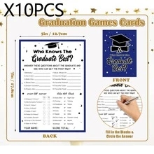30/10 lá bài "Ai hiểu người tốt nghiệp nhất?" - Trò chơi tiệc tốt nghiệp năm 2026, in hai mặt, thích hợp làm quà tặng và vật dụng cho tiệc tốt nghiệp trung học và đại học. - Xem 7