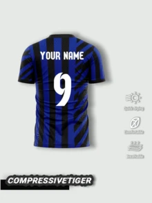 Áo đấu bóng đá sân nhà Inter Milan tùy chỉnh - Áo bóng đá sọc xanh đen cá nhân hóa, chất liệu thoáng khí, có thể thêm tên và số, lý tưởng cho người hâm mộ bóng đá, trang phục thể thao tập luyện tùy chỉnh dành cho nam giới. - Màu xanh lam - Xem 2