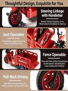 3-Door Openable Realistic Toy Tricycle Model, Tricycle Model, Toy Car, Suitable For Indoor Decor, Desktop Decoration, Model Toy, Collectible Toy Car, Creative Tricycle Toy Collection, Holiday Gift, Christmas, Halloween, Birthday, Thanksgiving And Easter Gift - Multicolor - View 6