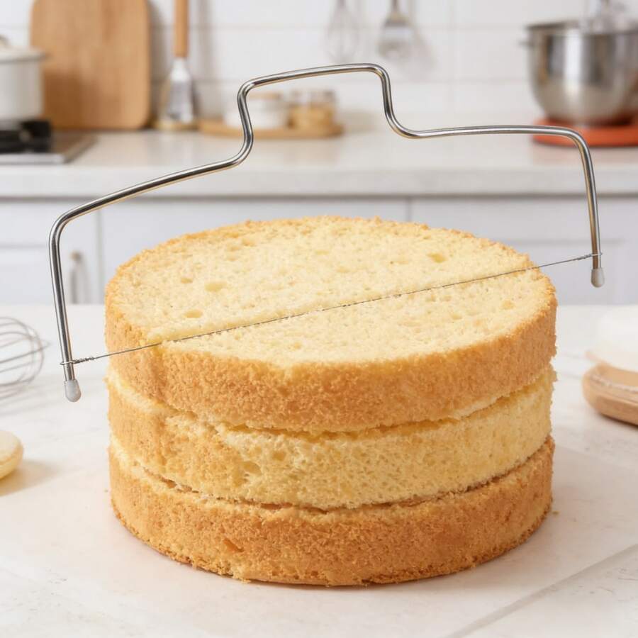 Stainless Steel Cake Slicer And Cutter - Professional 2-Line Cake Cutting Tool For Evenly Layered Cakes, Home Kitchen Baking Tool - View 1