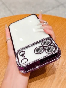 奢华闪亮钻石电镀水钻手机壳，兼容 17/16E/15/14/13/12/11/X/XS Max/XR/Pro Plus，Galaxy A02S-A07/A12-A17/A22-A26/A32-A36/A50-A56/S20-S25，荣耀 X9/8/7/A/B/C/Magic 5/6/7 Lite/Reno/Note/Smart - 紫色 - 查看 5