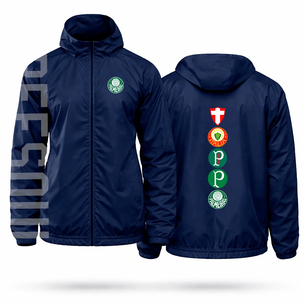 Men's Waterproof Windbreaker Jacket Palmeiras Pig Gym Running Sports Fitness Fighting Unisex - 寶藍色 - 查看 1