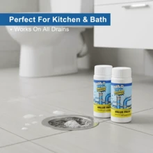 110g Powerful Drain Cleaner Powder, Sink & Toilet Pipe Unclogger, Fast Foaming Drain Clog Remover For Kitchen, Bathroom, Shower & Floor Drains - 110g - View 7