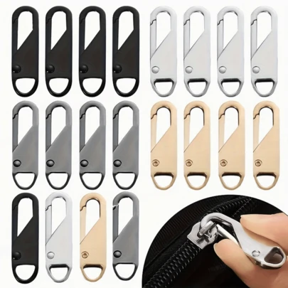 5pcs Multifunctional Metal Zipper Head Replacement Parts - Suitable For Luggage, Jackets, Backpacks, Boots, Wallets, Jackets - Travel And Daily Wear - Easy To Repair, Summer