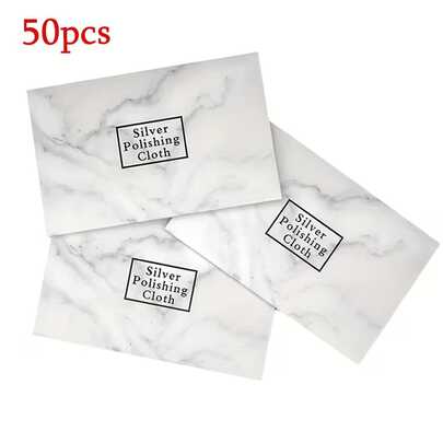 3/24/50pcs Silver-Gray Jewelry Cleaning/Polishing Cloth, Individually Packaged Anti-Oxidation Polishing Wipes (Works Better With Jewelry Cleaning Liquid), Suitable For Rings, Necklaces, Bracelets, Silver Wares, Beaded Accessories, Jewelry Care, Non-Abrasive Fabric, High-Quality Super Microfiber