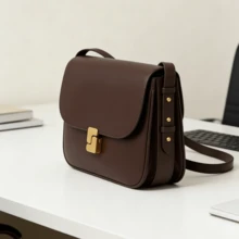 Bolso de mujer con diseño de nicho, bolso cuadrado pequeño de piel de vaca de capa superior, bolso de tofu texturizado de alta calidad, bolso de hombro y bandolera, bolso de mujer, bolso de mano, bolsos de mujer, bolsos de mujer, bolsos de hombro para mujer, bolsos tote para mujer XC - Café - Ver 3