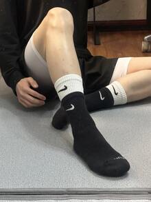 Calcetines de entrenamiento Nike de caña alta, unisex, negros - Negro - Ver 6