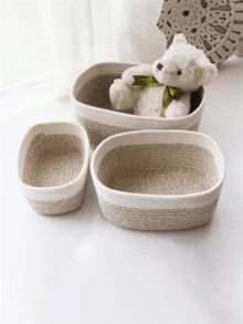 Bộ 1/3 giỏ đựng đồ thủ công đan lát kiểu Bohemian, hộp đựng đồ trên bàn làm việc thời trang, hộp đựng đồ trang trí nhà cửa dùng để đựng quần áo, mỹ phẩm, đồ dùng gia đình, sắp xếp tủ quần áo phòng ngủ, giỏ mây trang trí, giải pháp lưu trữ đa năng di động cho không gian sống hiện đại. - Xám - Xem 1