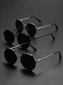 Multi-Color Men's Glasses Set, Fashionable & Versatile For Daily Wear - Multicolor - View 3