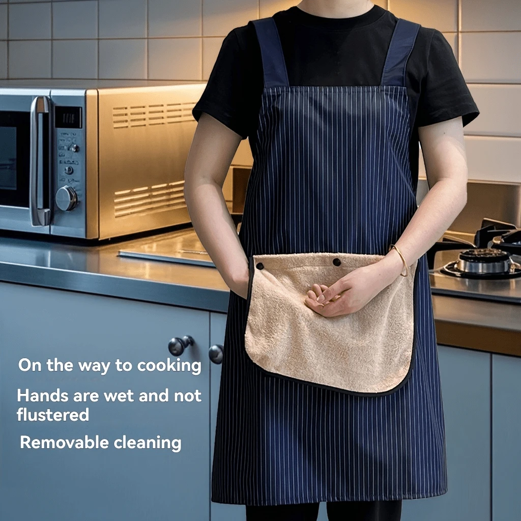 Detachable Thick Hand Towel Apron & Replacement Towel - High-Quality Absorbent Kitchen Apron With Removable Towel, Suitable For Cooking, Baking And Grilling, Unisex Modern Design, Mother's Day Gift, Suitable For Home And Professional Chefs